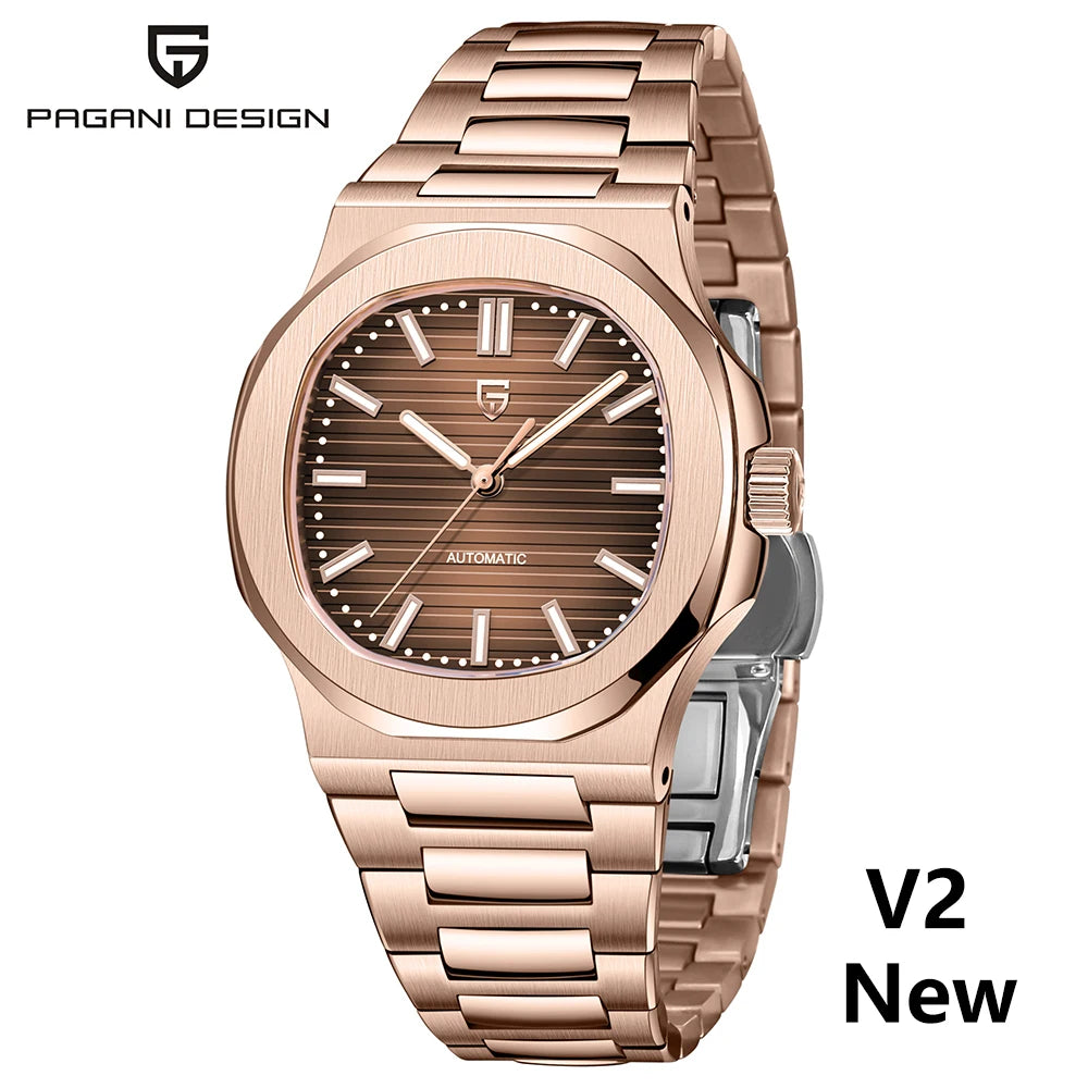 PAGANI DESIGN 2026 New Luxury Automatic Watch Men's Mechanical Wristwatch Stainless Steel Sapphire glass 40MM Barrel dial Watch