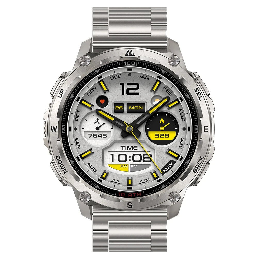 KOSPET Tank T4 SE Men's Rugged Smart Watch Military Grade Full Stainless Steel GPS 100M Waterproof 45M Freediving Health Monitor