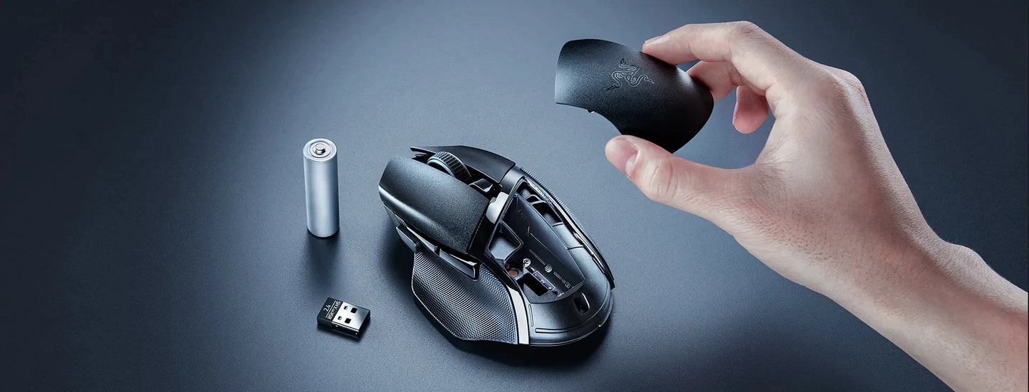 Originální bezdrátová herní myš Razer Basilisk V3 X HyperSpeed s možností přizpůsobení, optický senzor 18K, Chroma RGB a 9 programovatelných ovládacích prvků