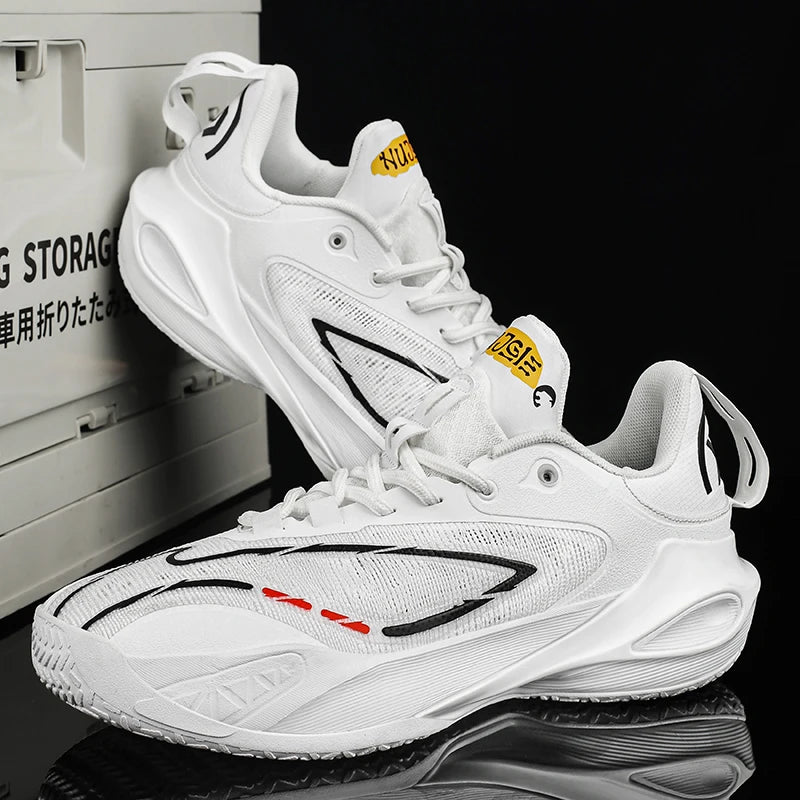 Men's Basketball Shoes Breathable Cushioning Non-Slip Wearable Running Shoes Gym Training Athletic Basketball Sneakers for Men