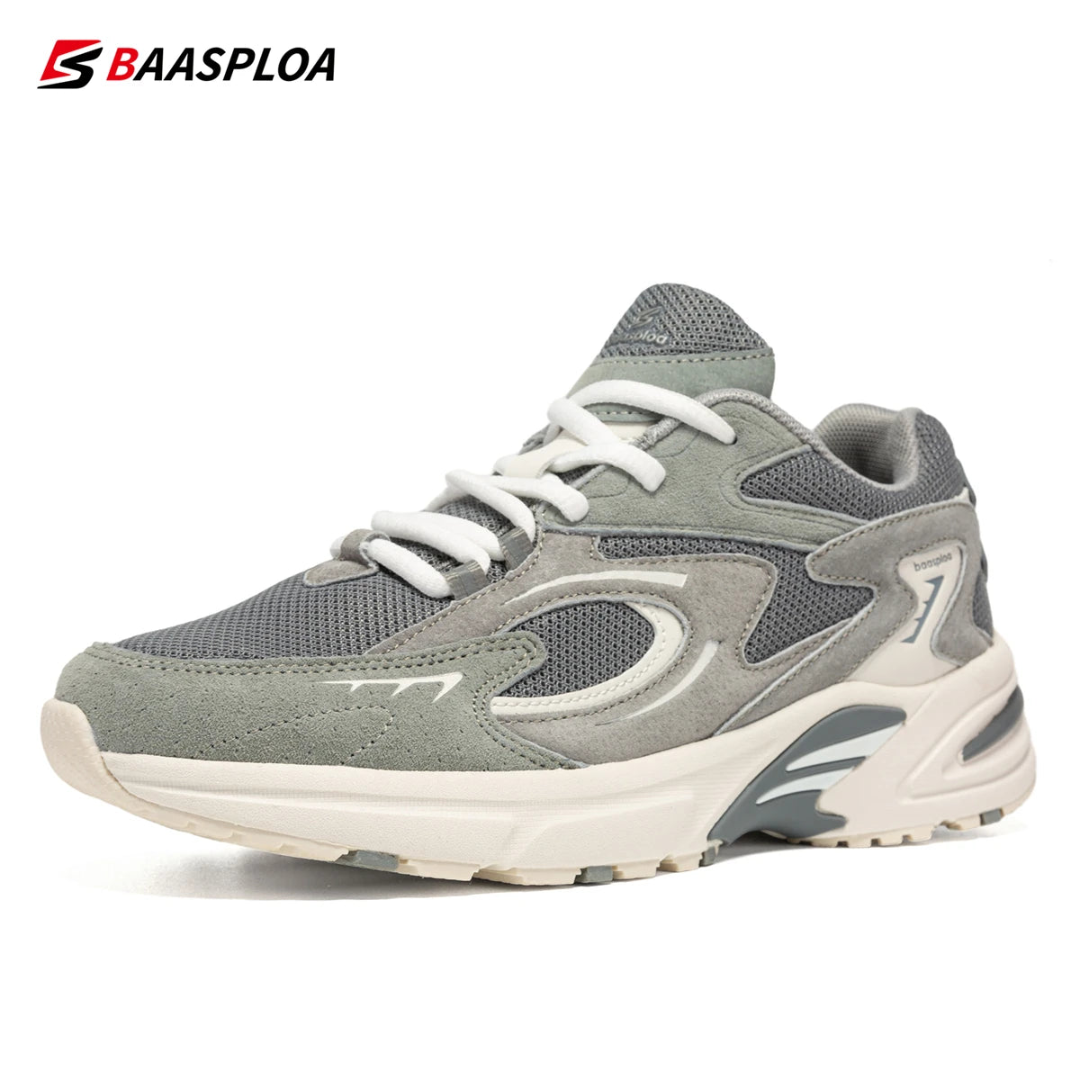 Baasploa New Running Shoes Men Outdoor Fashion Lightweight Mesh Sports Shoes Male Casual Breathable Non-Slip Walking Shoes