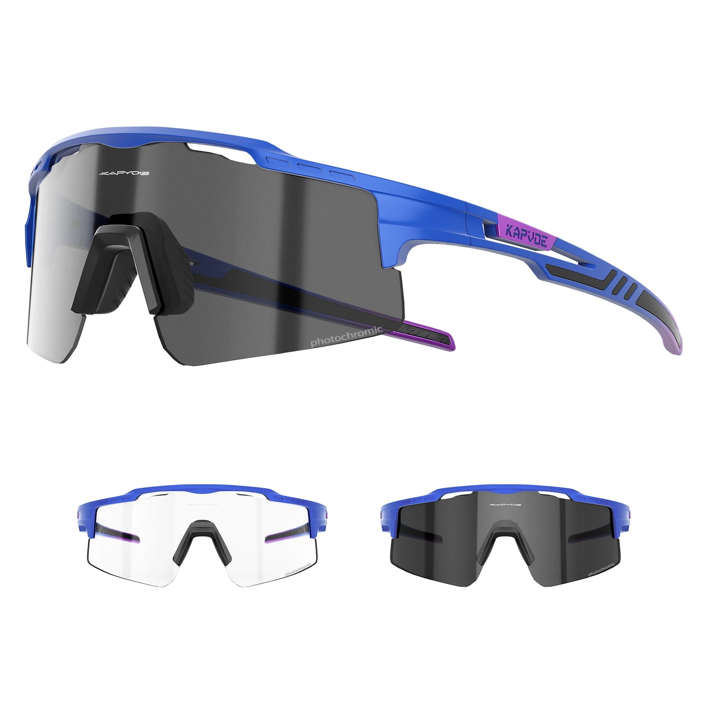 Kapvoe Outdoor Photochromic Bicycle Sports Glasses Men Women Road Cycling Sunglasses UV400 MTB Cycling Eyewea Driving Goggles