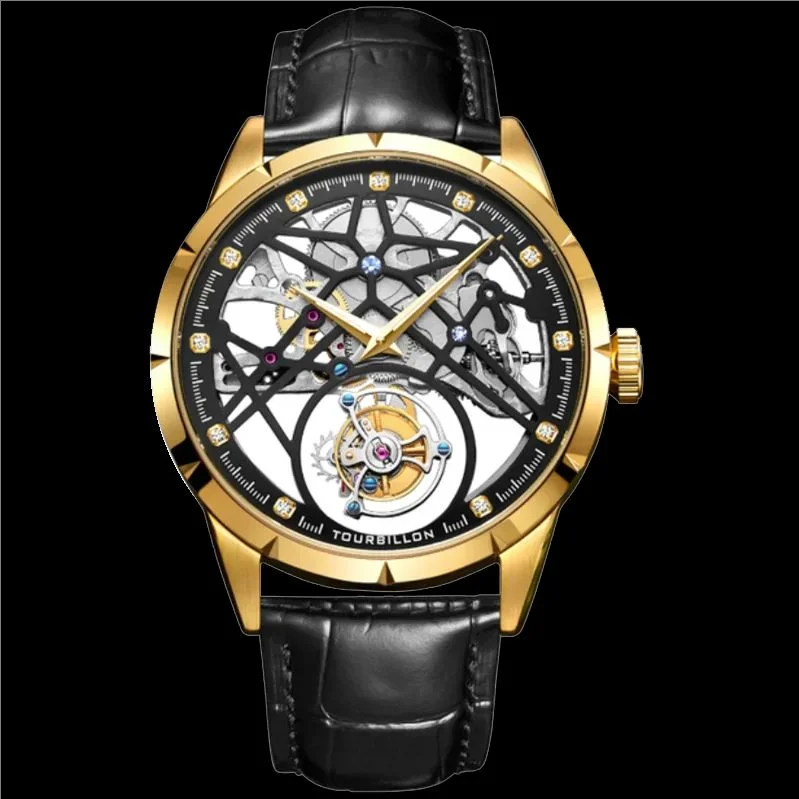 JINLERY Fashion Real Tourbillon Watch Man Luxury Skeleton Watches for Men Wristwatch Male Clock New Gifts Relogio Masculino2025