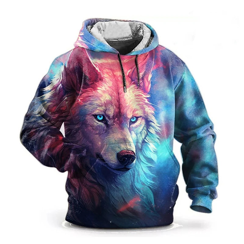 Animal Wolf 3D Print Hoodies Men Women Autumn Fashion Streetwear Oversized Hooded Sweatshirts Pullovers Y2k Tops Unisex Clothing