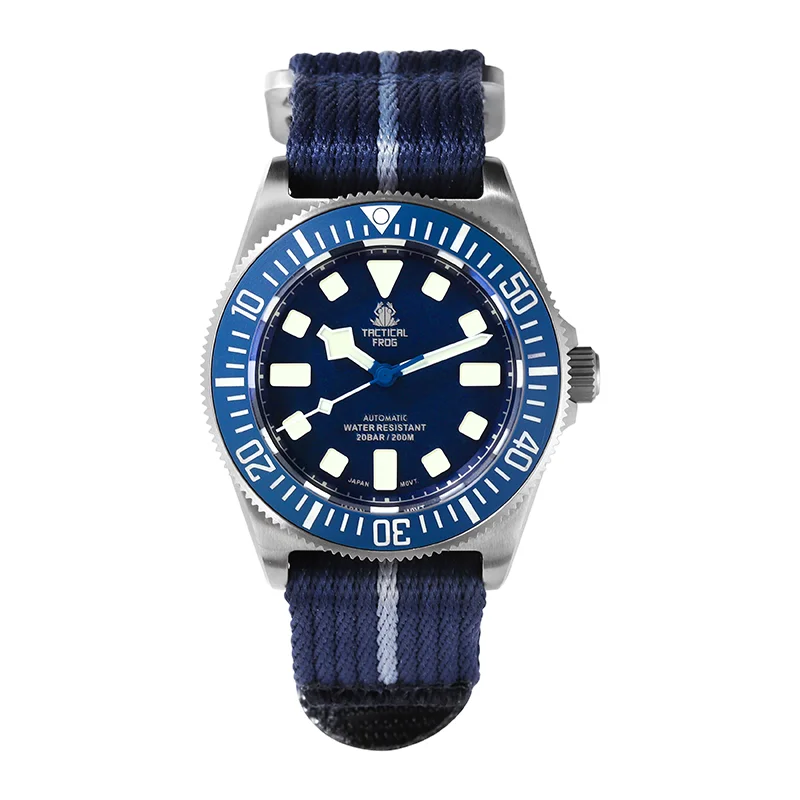 Relógio Mecânico Tactical Frog FXD V4, Movimento Automático NH35, Titânio, para Homem, 200m à Prova de Água, Safira, Luminoso, 42mm
