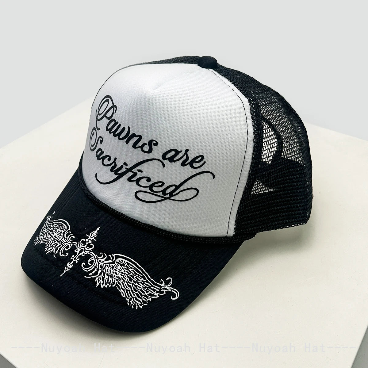 Printed Letters Wing Baseball Hats Hip Hop Breathable Color Block New Unisex Personal Sunshade Mesh Versatile Trucker Caps ins