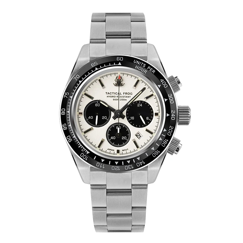 Tactical Frog Quartz Watch VS75 Solar Chronograph Sapphire 200m Waterproof Luxury Watch Luminous Quartz Movement 41mm Mens Watch