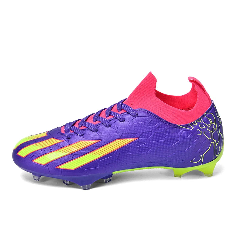 Professional Men's Ankle Football Boots Outdoor Grass Cleats Unisex Soccer Shoes Long Spikes FG Football Shoes Chuteira Society