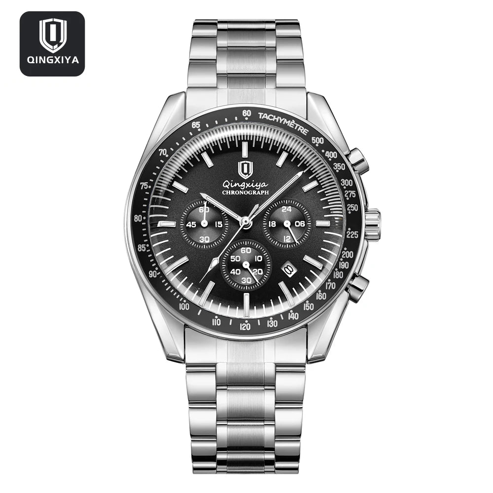 Luxury Brand Men Quartz Watch Waterproof Luminous Stainless Steel Men's Watches 24 Hours Chronograph Date Business Watch For Man