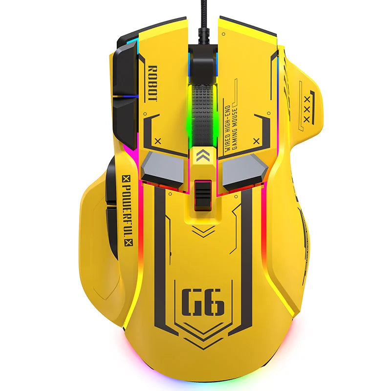 Aukštos klasės programuojama laidinė žaidimų pelė, 12800dpi, 12 mygtukų, RGB, skirta Windows, IOS, namų biurui, nešiojamajam kompiuteriui ir PC