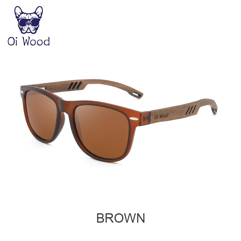 Oi Wood Sunglasses Polarized Black Walnut Wood Sunglasses for Man Polarized High Quality Sun Glasses Men UV400 Eyewear