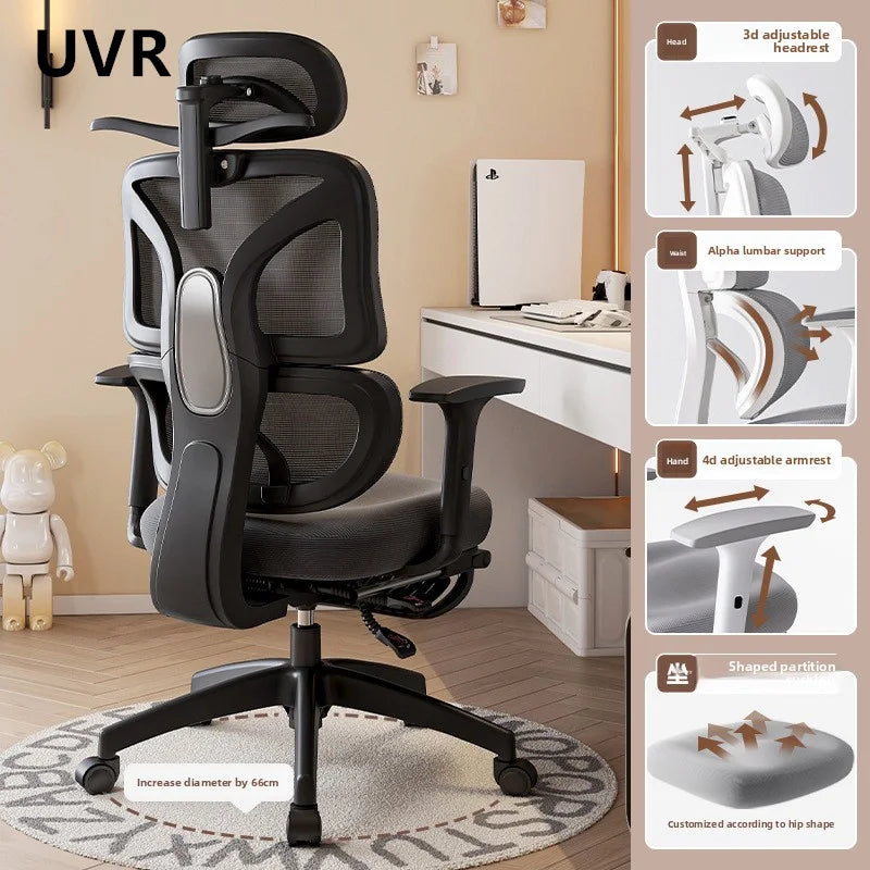 UVR Ergonomic Gaming Computer Chair Adjustable Height Office Chair with Armrests, Mesh Backrest Swivel Executive Chair for Gaming & Work
