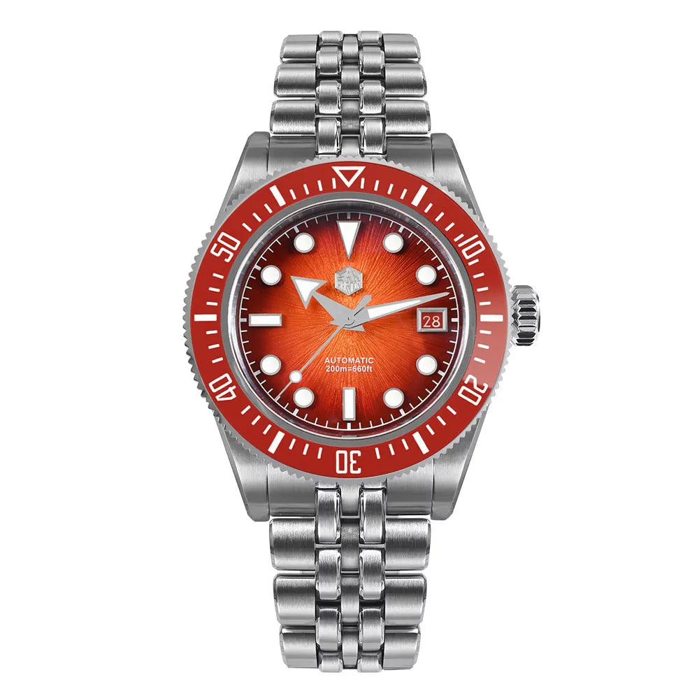 San Martin 40mm Men's Luxury Diver Watch Miyota 9015 Enamel Sunburst Dial Automatic Mechanical Wristwatch Waterproof 200m SN0148