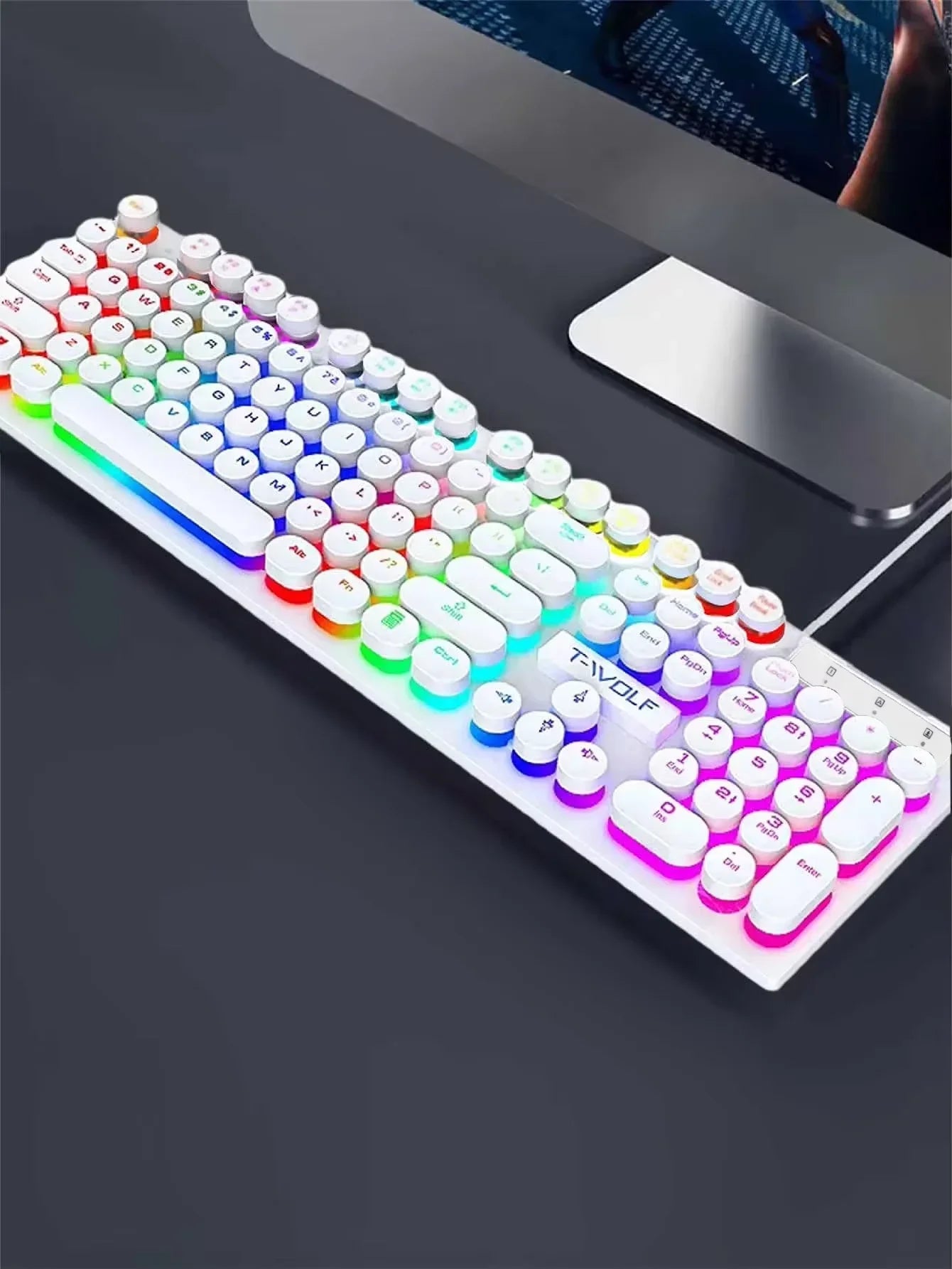 2026NEW RGB Gaming Mechanical Keyboard USB Wired 104 Keys Keyboard Backlit Black Red Blue Light for Computer Laptop Pro Keyboard