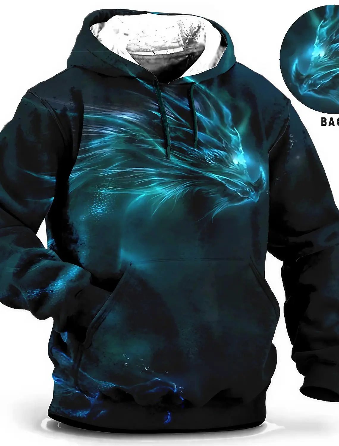 Chinese New Year Dragon Hoodie Mens Graphic Animal Prints Daily Classic Casual 3D Pullover Streetwear Hoodies Long Sleeve Hooded