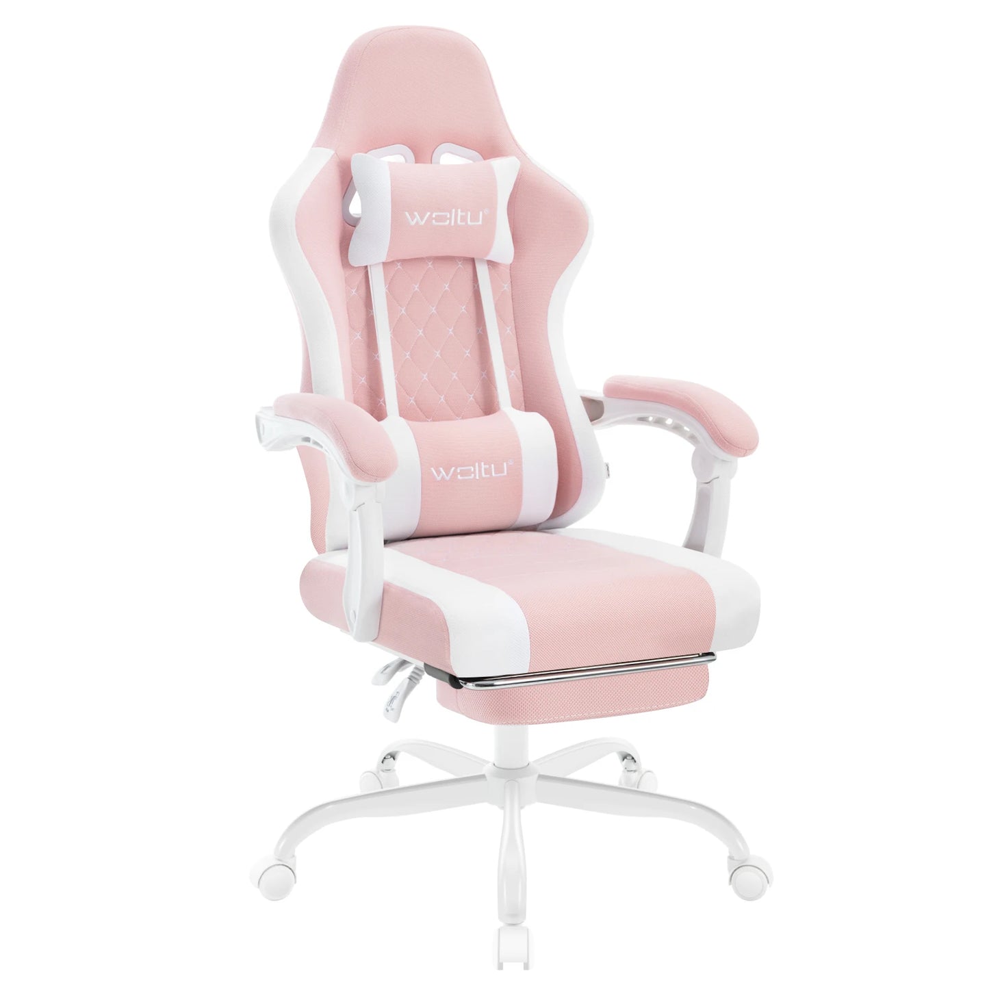 WOLTU Swivel Computer Chair with Massage Function Ergonomic Office Chair with Pillow & Footrest Height Adjustable Gaming Chair