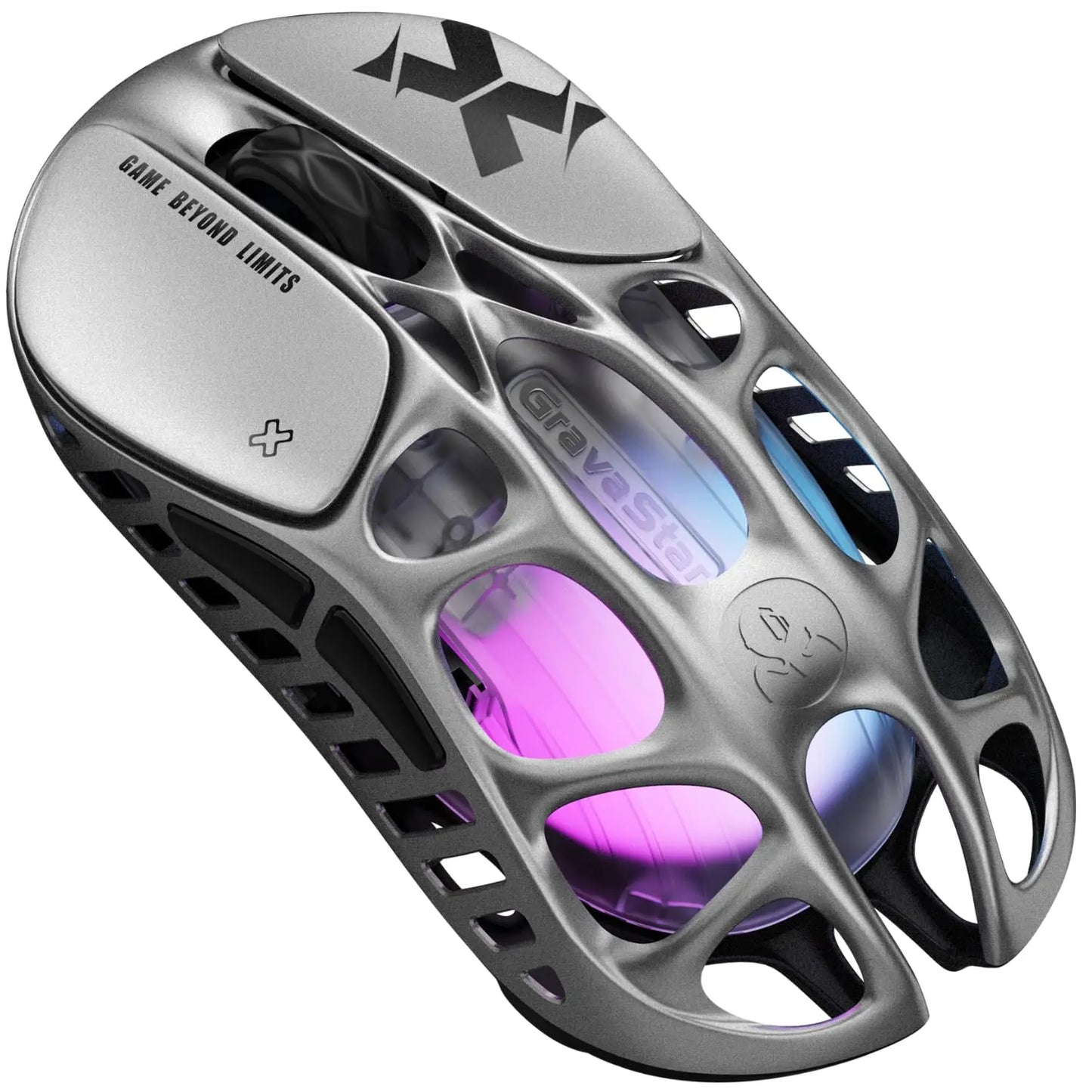 GravaStar Mercury X Wireless Gaming Mouse – 32,000 DPI PAW 3950 Sensor, 1000Hz Polling Rate, Only 49g, Magnesium Alloy Hollow Frame