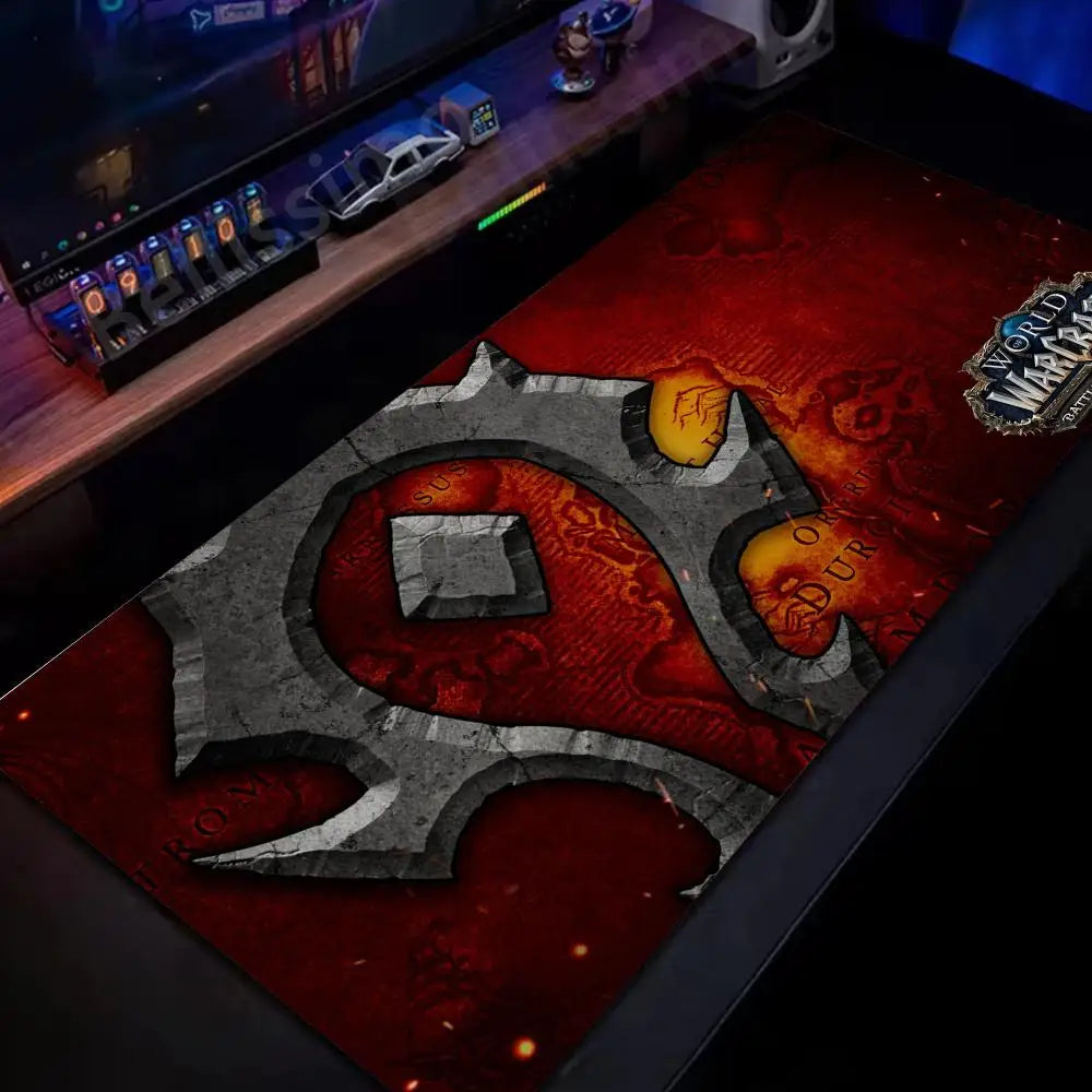 Velká gumová podložka pod myš a klávesnici Natural Horde Alliance HD World Of Warcraft Gaming, s rychlým povrchem a obšitými okraji