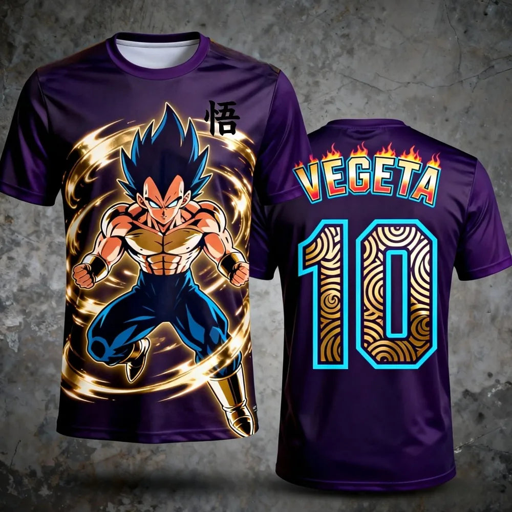 2026 Sommer Dragon Ball T-Shirt für Herren, atmungsaktiv, mit 3D-Druck, lässiges Familien-Unisex-Kinder-Sport-Fußball-Trainingsjersey