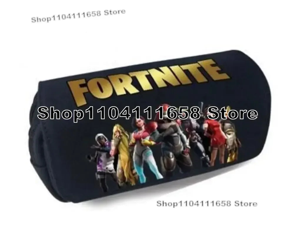 Fortnite Large Capacity Waterproof Velcro Pencil Case, Student Black Estuche Stationery School Pennenzak Supplies