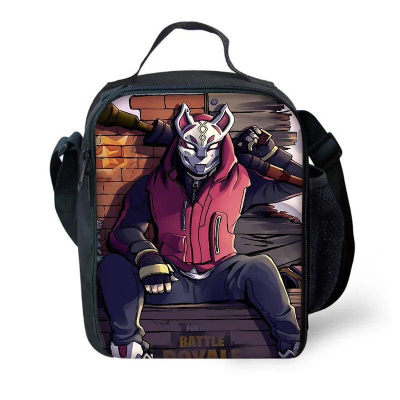Hot Game FortniteS Child Insulated Large Capacity Bag for Boy and Girl Student Outdoor Picnic Resuable Thermal Cooler Lunch Box