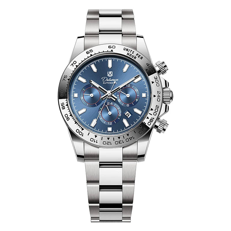 Watch For Men Luxury Stainless Steel Clock Fashion Casual Multi-functional Design Automatic Mechanical Wristwatch
