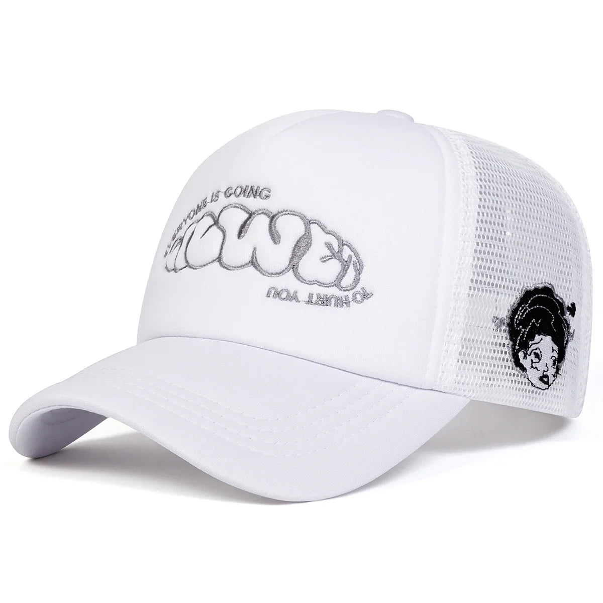 Unisex EVERYONE IS GOING Letter Embroidery Baseball Net Caps Spring Summer Outdoor Adjustable Casual Hats Dad Hat Sunscreen Hat