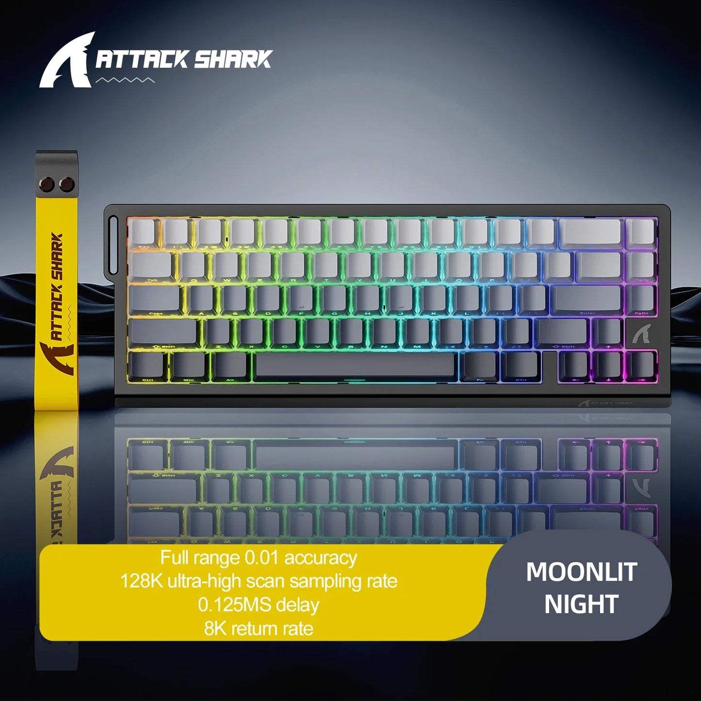X68HE ATTACK SHARK Magnetic Gaming Keyboard Mechanical Wired for Pro Gaming 0.01mm Rapid Trigger 8000Hz SOCD/Rs 0.125ms 128K Rate