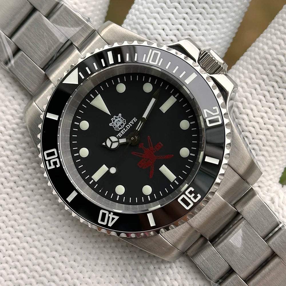 STEELDIVE SD1954 Black Dial 41MM Stainless Steel NH35 Automatic Movement What Ghost Men's 300M Dive Watch Sapphire Glass