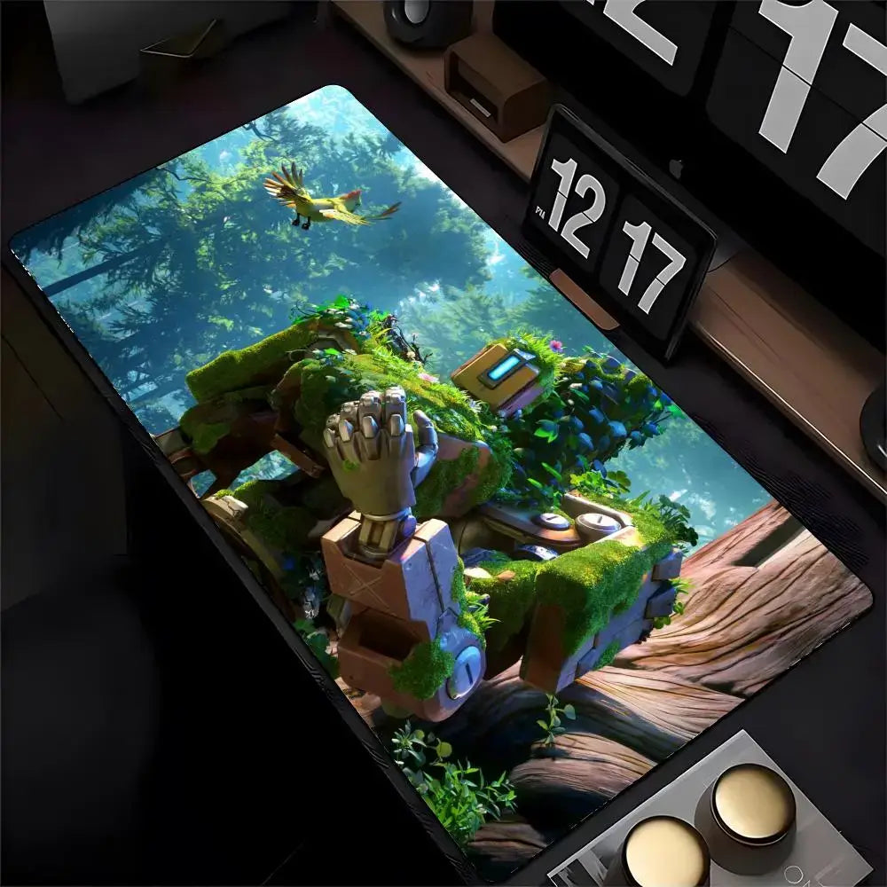 Overwatch Genji Mauspad mit HD-Druck für Computer-Gamer, vernähter Kante und rutschfester Unterseite, XXL90x40cm Tastatur- und PC-Schreibtischpad