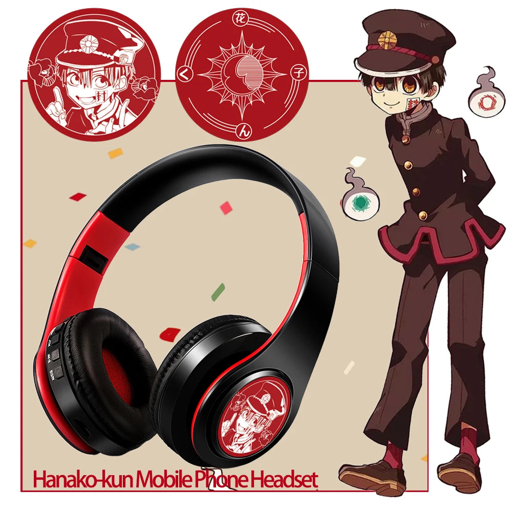 Auscultadores Anime Over-Ear Miku Nakano Sanjiu Bluetooth 5.0 – Headset Gaming Estéreo Sem Fios com Graves Profundos, Microfone e Suporte para Cartão TF