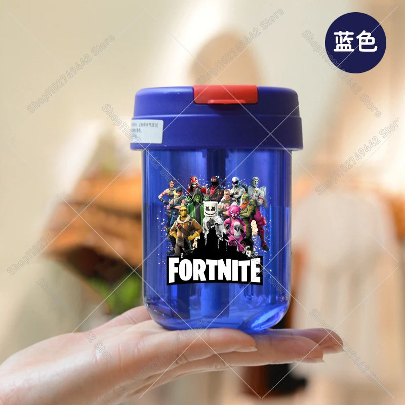 Game Fortnites Mini Straw Cups School Student Plastic Water Bottle Children Leak-proof Coffice Milk Cups Travel Outdoor Office