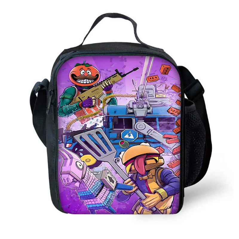 Hot Game Child Backpacks Lunch Bag Pencil Case Pupil Large Capacity School Bags Design-F-FortniteS For Boy Girl Best Gift
