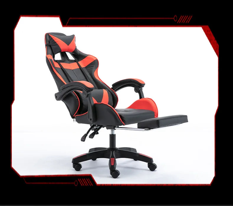 Ergonomic Gaming Chair for Home Office with Footrest, Reclining Computer Chair, Adjustable Swivel Gaming Chair with Lumbar Support for Streamers