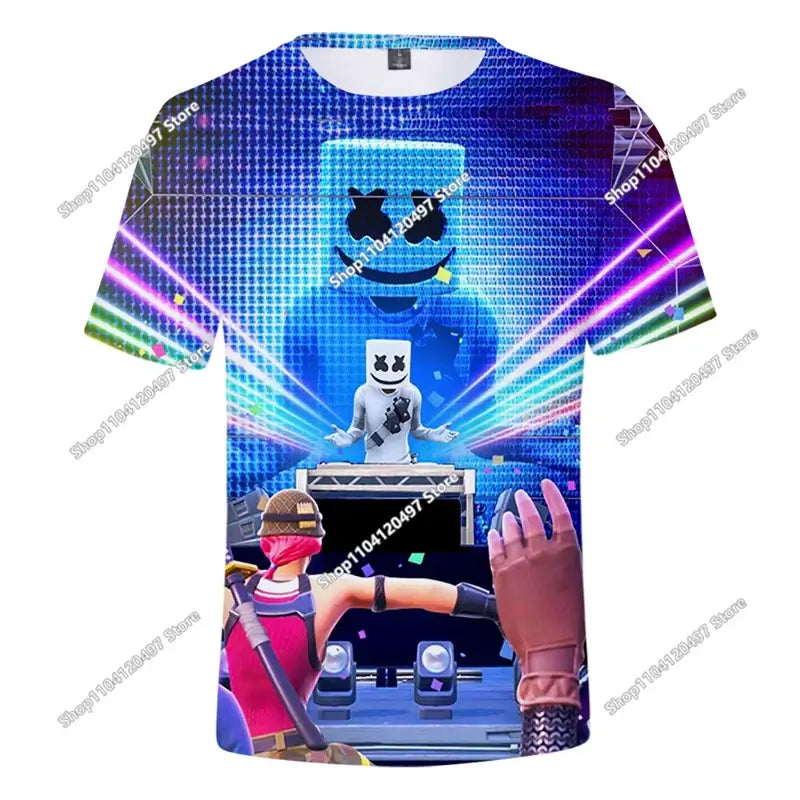 T-shirt 3D Halloween Peely per ragazzi e ragazze, maglietta natalizia Fortnite, Battle Royale Streetwear per bambini, Victory Game, T-shirt da uomo, abbigliamento