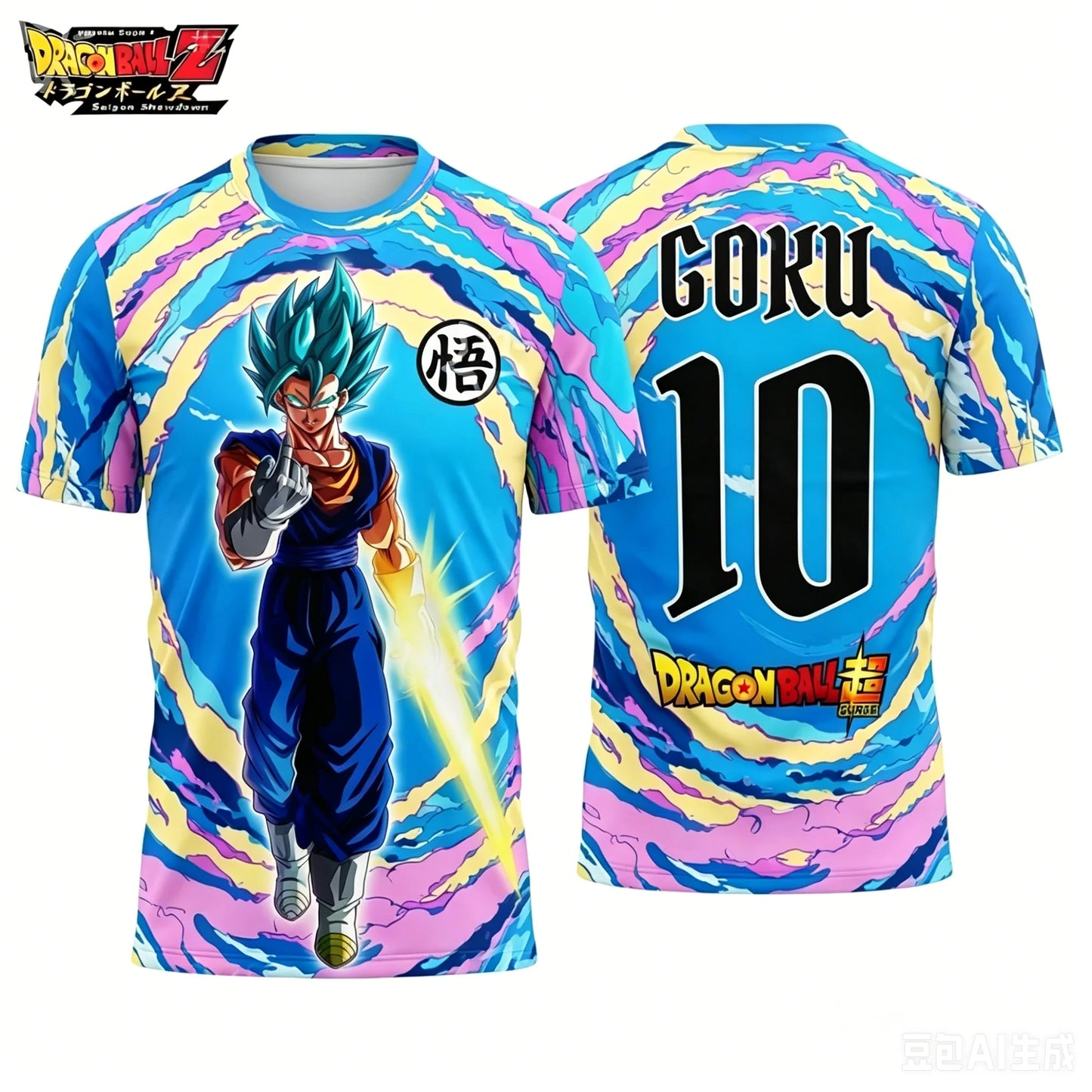 New Dragon Ball Super Saiyan Goku graphic football jersey Summer Sports Dry Quickly Men's T-Shirt Kid's Clothing Tee Y2k Woman
