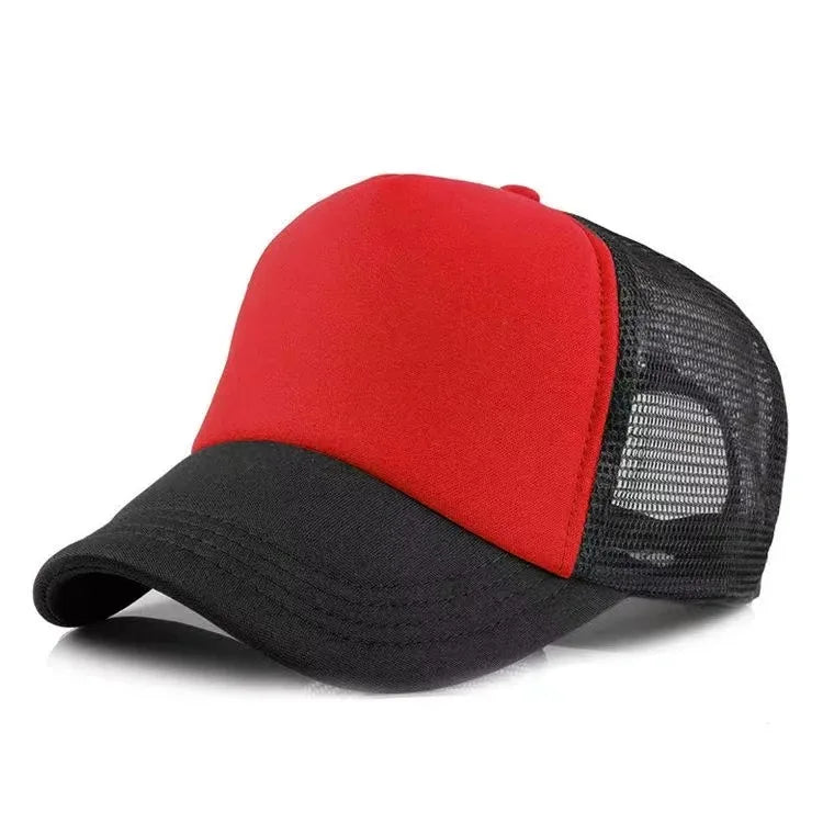Unisex Cheaper 5 Panel Trucker Hat For Adult Summer Net Baseball Cap Men Women Blank Mesh Adjustable Sun Hat Visor