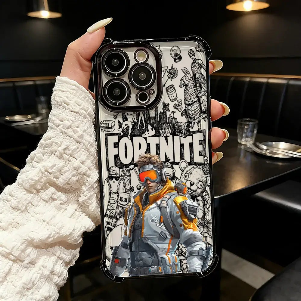 Popular Game FortniteS Plating Phone Case For iPhone 17 17e 16e 16 15 14 13 12 11 Pro Max X XR XSMax 7 8 Mini Air Plus Anti-Fall