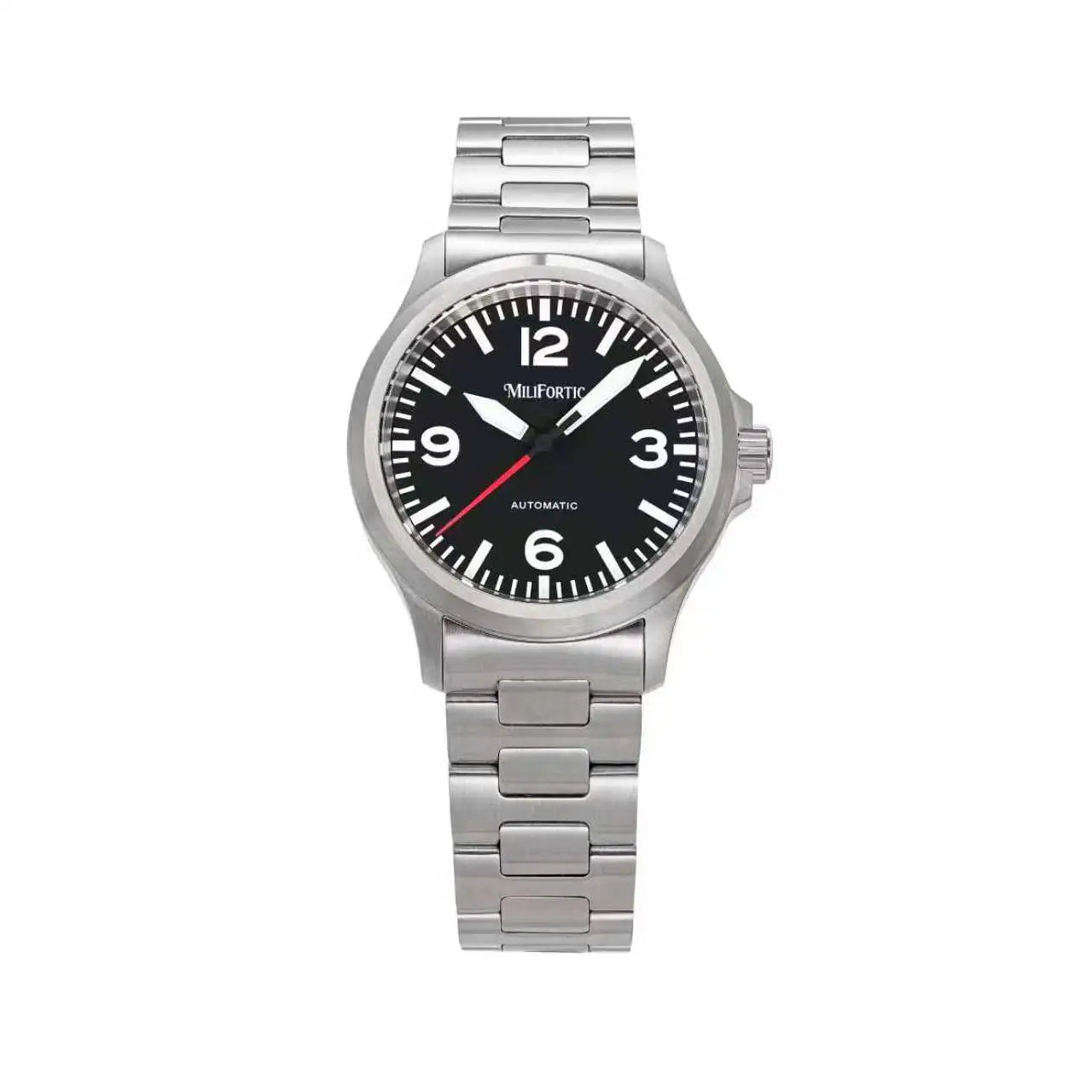 Milifortic M096 Men's Pilot Watch Large Arabic Numerals Military Style NH38 Auto Watch BGW9 Luminous 100M Waterproof Field Watch