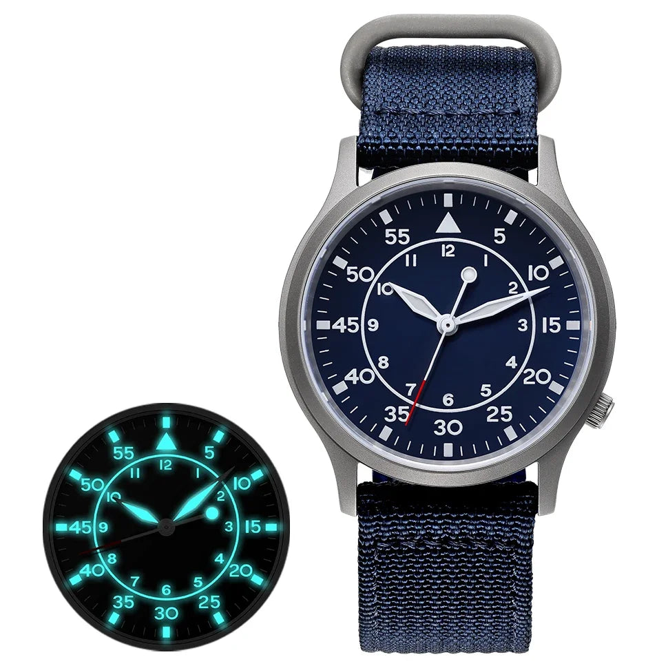 BERNY Titanium Men Quartz Watch AR Coating Sapphire Fashion Wristwatch Luminous VH31 Ultra-thin Wristwatch Waterproof 5ATM Watch