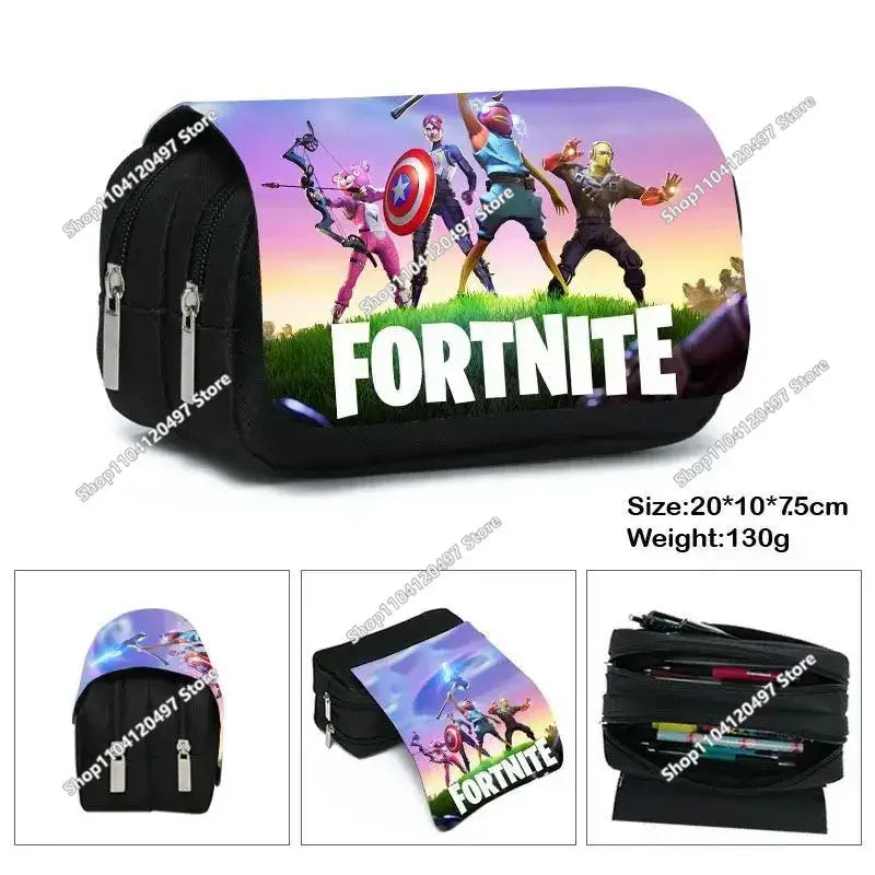 Victory Royale Student Boys Girls Fortnite Capacity Stationery Pencil Case Peely Llama Hero Children's Pen Box Kids Teen Bags