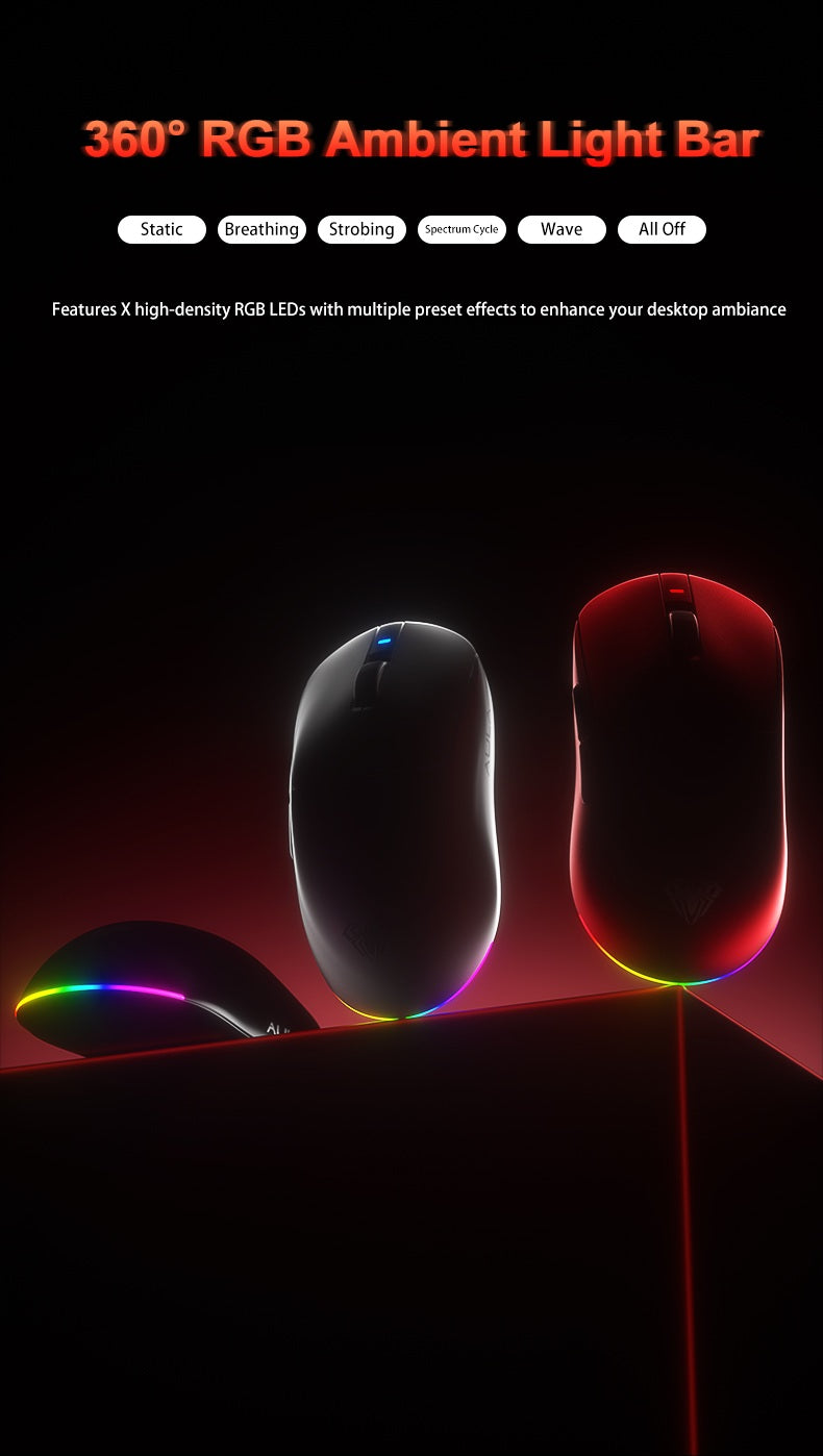 Aula V9 Ultra trådløs e-sports gamingmus Double 8k 3mode PAW 3950 8k 55g let ergonomisk mus tilpasset PC-tilbehør