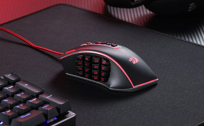 Mouse de gaming MMO Redragon M990, 32000 DPI, de înaltă precizie, cu fir, RGB, cu 23 de butoane programabile și 16 taste macro laterale