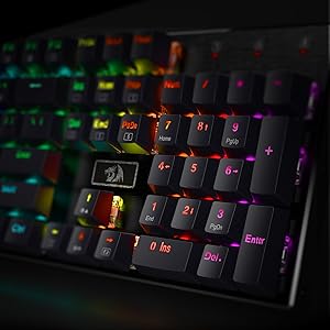 Redragon K556 RGB Mechanical Gaming Keyboard Wired 104 Keys Hot-Swappable RGB Backlit Keyboard with Noise Absorbing Foam & Aluminum Frame
