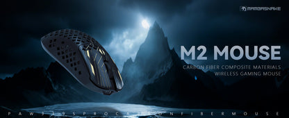 Ratón gaming inalámbrico ultraligero MAMBASNAKE M2, sensor PAW3395PRO 40000 DPI, fibra de carbono 41g, tri-modo