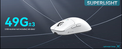 Ratón gaming inalámbrico ATTACK SHARK X3 PixArt PAW3395 49g SUPERLIGHT, BT/2.4G inalámbrico/con cable, 6 DPI ajustables hasta 26000