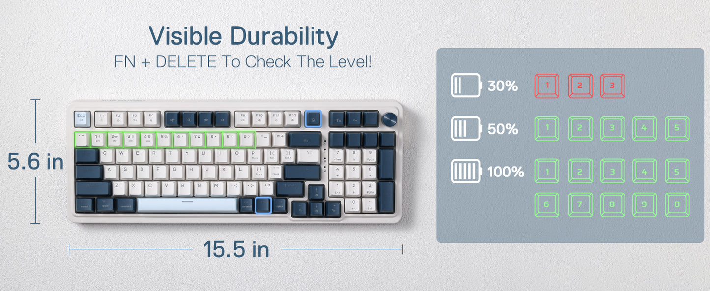 Redragon K686 PRO 98 Keys 3-Mode Wireless Gasket RGB Gaming Mechanical 5-Layer Noise Dampening Hot-Swap Keyboard