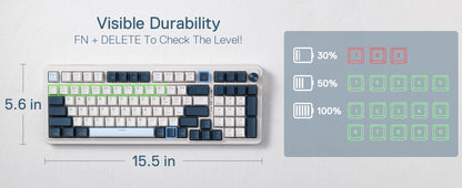 Redragon K686 PRO 98 Keys 3-Mode Wireless Gasket RGB Gaming Mechanical 5-Layer Noise Dampening Hot-Swap Keyboard