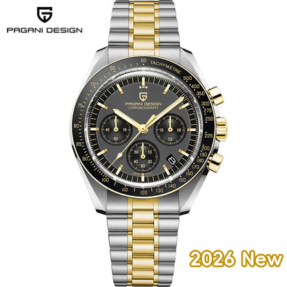 PAGANI DESIGN 2026 New CK2988 Moon Watches Retro Top Luxury Quartz Watch For Men Sapphire glass Speed Chronograph Wristwatch Men