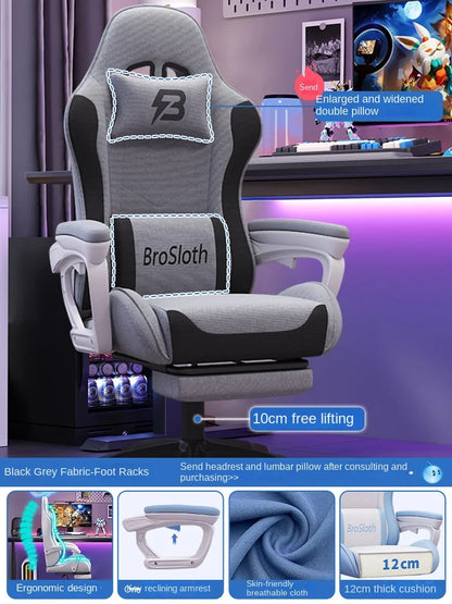 S6 Ergonomic Gaming Chair with Adjustable Backrest, Comfortable Computer Chair, Swivel Lift Chair with Armrests for Gaming & Office